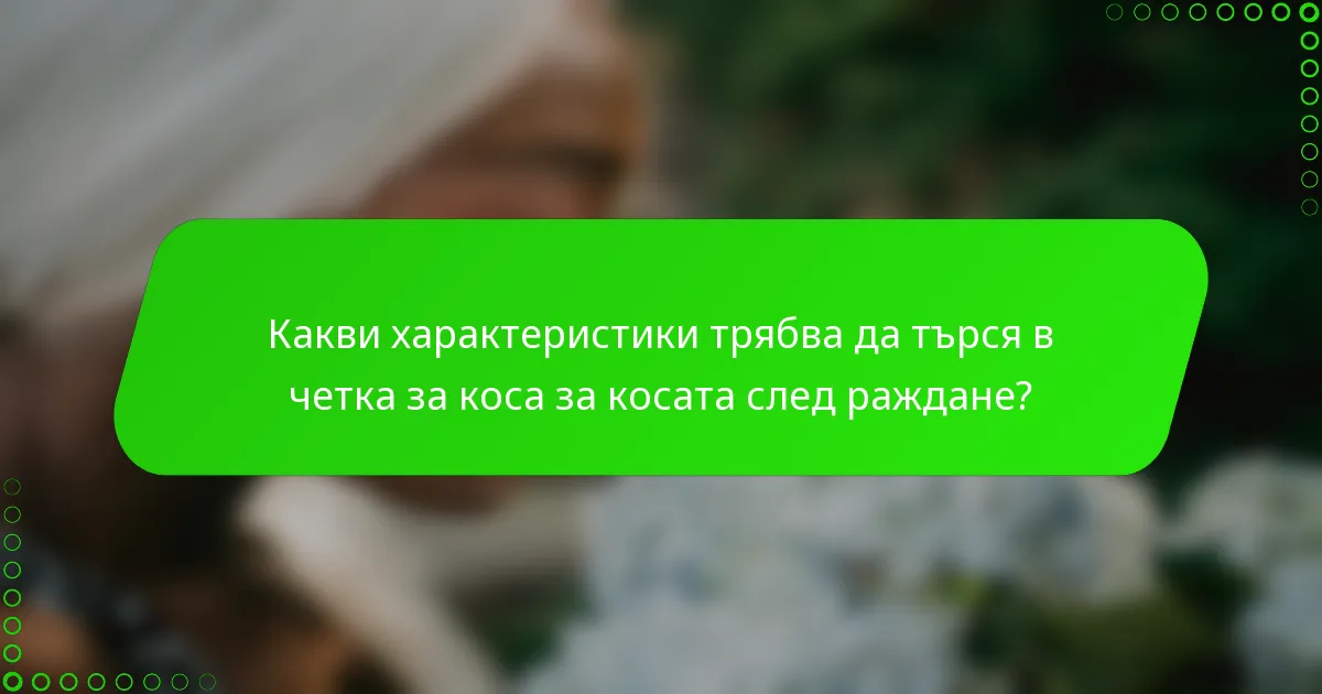 Какви характеристики трябва да търся в четка за коса за косата след раждане?