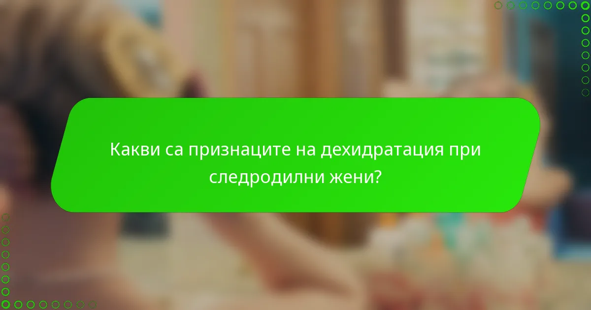 Какви са признаците на дехидратация при следродилни жени?