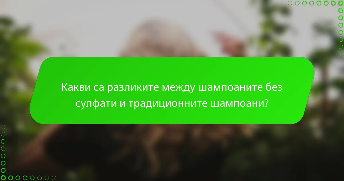 Какви са разликите между шампоаните без сулфати и традиционните шампоани?